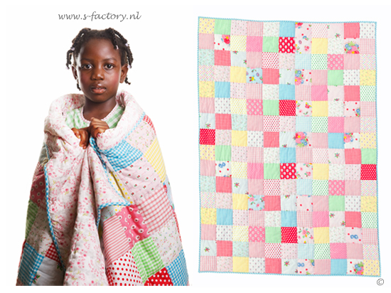 Katoenen  quilt 'Multi Patchwork' voor meisjes (Room Seven)